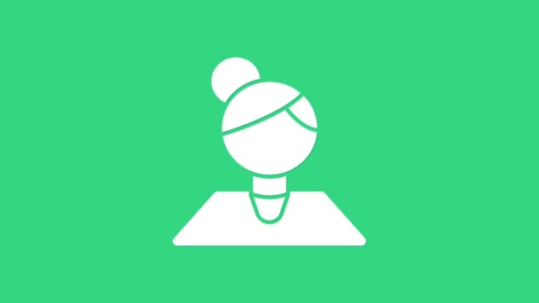 Icône enseignante blanche isolée sur fond vert. Animation graphique de mouvement vidéo 4K — Video