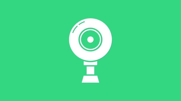 Ikona bílé webové kamery izolovaná na zeleném pozadí. Chatová kamera. Ikona webové kamery. Grafická animace pohybu videa 4K — Stock video