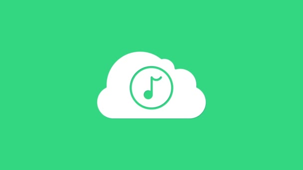 Icona del servizio di streaming White Music isolata su sfondo verde. Cloud computing sonoro, streaming multimediale online, canzone online, onda audio. Animazione grafica 4K Video motion — Video Stock