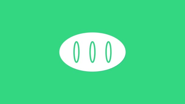 Icône pain blanc isolé sur fond vert. Animation graphique de mouvement vidéo 4K — Video