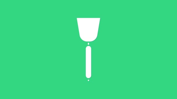Fehér Spatula ikon elszigetelt zöld alapon. Konyha spatula ikon. Grill spatula jel. Grill és grill szerszám. 4K Videó mozgás grafikus animáció — Stock videók
