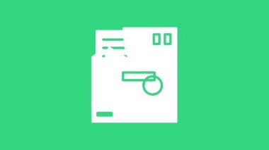 Yeşil arkaplanda beyaz sipariş edilmiş zarf simgesi izole edildi. E- posta mektup sembolü. 4K Video hareketli grafik canlandırması