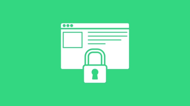 Blanco Asegure su sitio con HTTPS, icono SSL aislado sobre fondo verde. Protocolo de comunicación por Internet. Animación gráfica de vídeo 4K — Vídeo de stock
