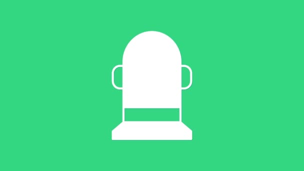 Icono de boya blanca aislado sobre fondo verde. Animación gráfica de vídeo 4K — Vídeo de stock