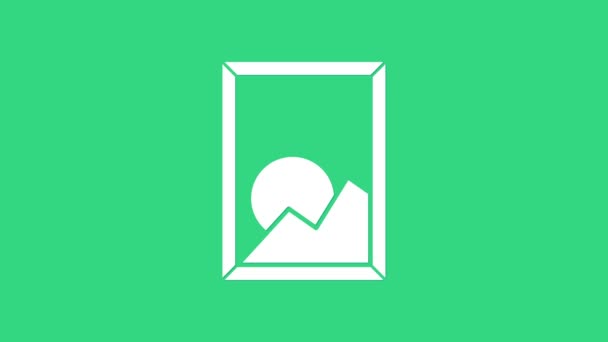 Image blanche icône de paysage isolé sur fond vert. Animation graphique de mouvement vidéo 4K — Video