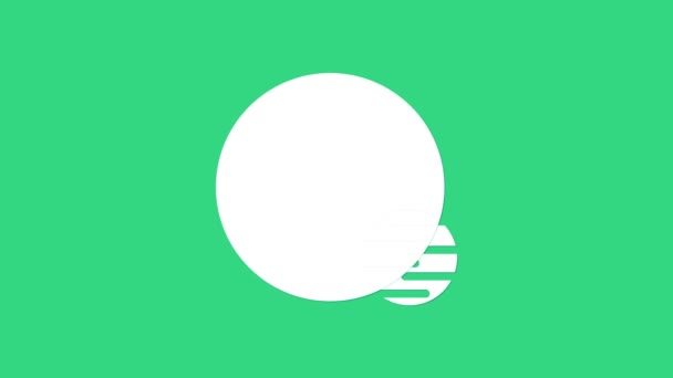 Ікона Білої планети ізольована на зеленому фоні. 4K Відеографічна анімація — стокове відео