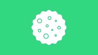 Yeşil arka planda izole edilmiş çikolatalı kurabiye ya da bisküvi. 4K Video hareketli grafik canlandırması