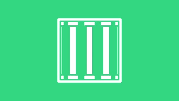 Witte Gevangenis venster pictogram geïsoleerd op groene achtergrond. 4K Video motion grafische animatie — Stockvideo