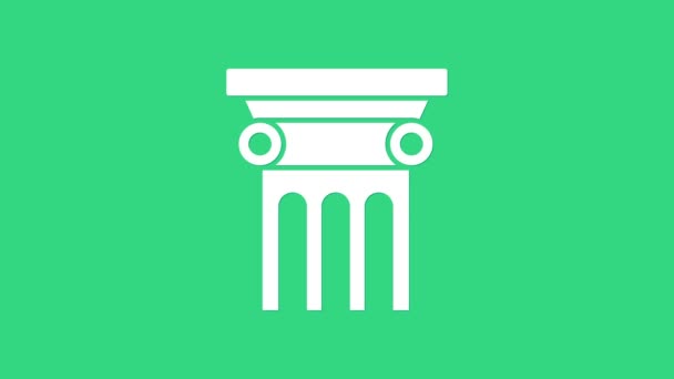 Ikona pilíře Bílého práva izolovaná na zeleném pozadí. Grafická animace pohybu videa 4K — Stock video