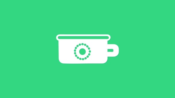 White Baby potty icon isolated on green background. Chamber pot. 4K Video motion graphic animation — Stock Video