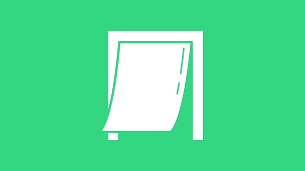 Puerta blanca para icono de mascota aislada sobre fondo verde. Animación gráfica de vídeo 4K — Vídeo de stock