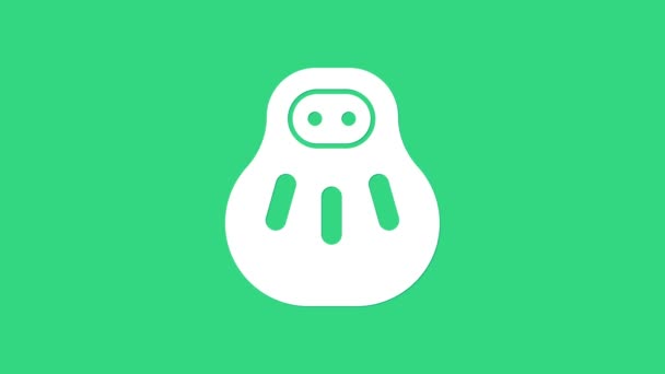 Icône de chat Maneki neko blanche isolée sur fond vert. Le Japon porte bonheur. Animation graphique de mouvement vidéo 4K — Video