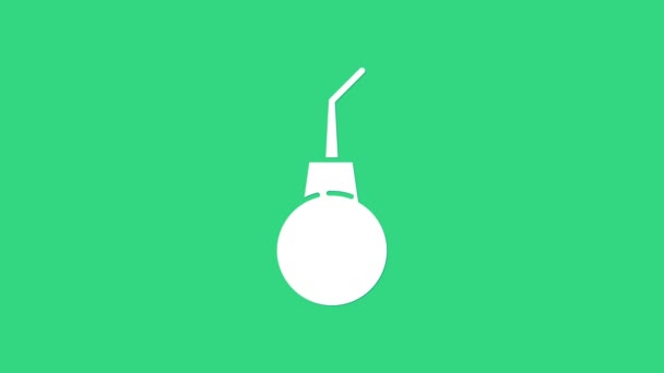 White Enema pear icon isolated on green background. Medical rubber pump. 4K Video motion graphic animation — Stock Video