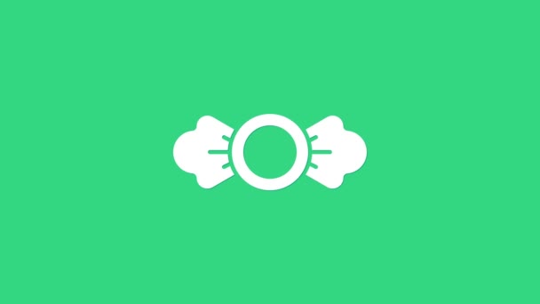 Icona White Candy isolata su sfondo verde. Animazione grafica 4K Video motion — Video Stock