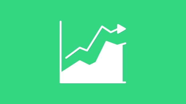 Ícone de aumento do preço do óleo branco isolado no fundo verde. Conceito de crise da indústria petrolífera. Animação gráfica em movimento de vídeo 4K — Vídeo de Stock