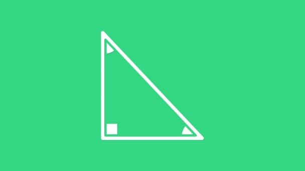 White Triangle math icon isolated on green background. 4K Video motion graphic animation — Stock Video