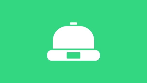 ไอคอนหมวก Beanie สีขาวแยกจากพื้นหลังสีเขียว 4K แอนิเมชั่นภาพเคลื่อนไหววิดีโอ — วีดีโอสต็อก