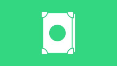 Beyaz Eskiler 'in sihirli kitabı. İçinde simya tarifleri, mistik büyüler ve yeşil arka planda izole edilmiş büyü simgeleri var. 4K Video hareketli grafik canlandırması