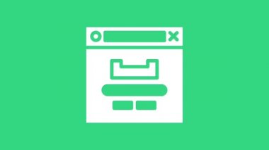 Beyaz Tarayıcı pencere simgesi yeşil arkaplanda izole edildi. 4K Video hareketli grafik canlandırması