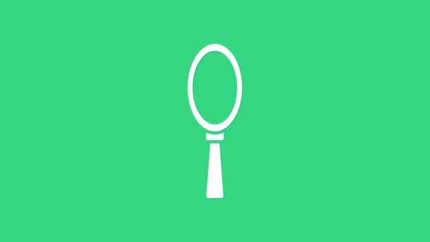 White Magic hand mirror icon isolated on green background. 4K Video motion graphic animation — Stock Video