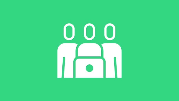 Wit Online klasse pictogram geïsoleerd op groene achtergrond. Online onderwijs concept. 4K Video motion grafische animatie — Stockvideo