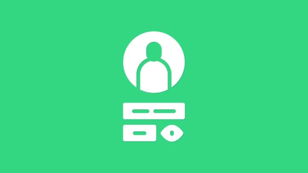 Wit Account aanmaken pictogram geïsoleerd op groene achtergrond. 4K Video motion grafische animatie — Stockvideo