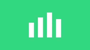 Beyaz Müzik eşitleyici simgesi yeşil arkaplanda izole edildi. Ses dalgası. Ses dijital dengeleyici teknolojisi, konsol paneli, nabız müzikali. 4K Video hareketli grafik canlandırması