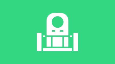 Yeşil arka planda izole edilmiş mezar taşı simgesine sahip beyaz mezar. 4K Video hareketli grafik canlandırması