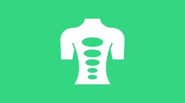 Beyaz Masaj taşı terapi ikonu yeşil arka planda izole edilmiş. Rahatlatıcı, boş zaman. 4K Video hareketli grafik canlandırması