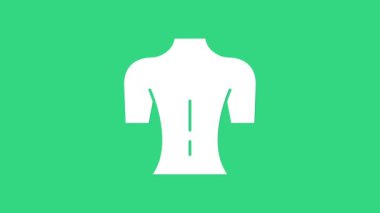 Yeşil arkaplanda beyaz masaj simgesi izole edildi. Rahatlatıcı, boş zaman. 4K Video hareketli grafik canlandırması