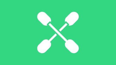 Yeşil arka planda izole edilmiş kulak simgesi için beyaz pamuklu bez. 4K Video hareketli grafik canlandırması