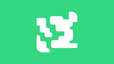 Beyaz Gaz simgesi yeşil arkaplanda izole edildi. Gazdaki maddenin durumunu değiştiriyor. 4K Video hareketli grafik canlandırması