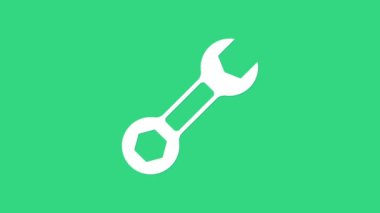 Yeşil arkaplanda beyaz anahtarlı simge izole edildi. 4K Video hareketli grafik canlandırması