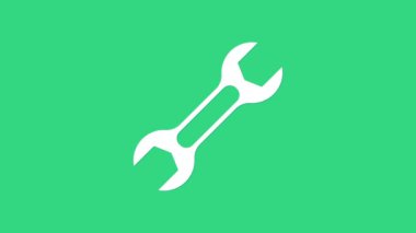 Yeşil arkaplanda beyaz anahtarlı simge izole edildi. 4K Video hareketli grafik canlandırması