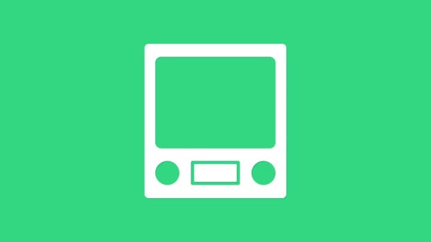 Ikon Skala Elektronik Putih Diisolasi Pada Latar Belakang Hijau Peralatan Ukuran Berat Animasi Grafis Gerak Video 4k Stok Video C Vectoroksana 444310208