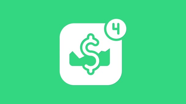 White Mobile koncepcji handlu akcjami ikona izolowane na zielonym tle. Handel online, analiza giełdowa, biznes i inwestycje. 4K Animacja graficzna ruchu wideo — Wideo stockowe