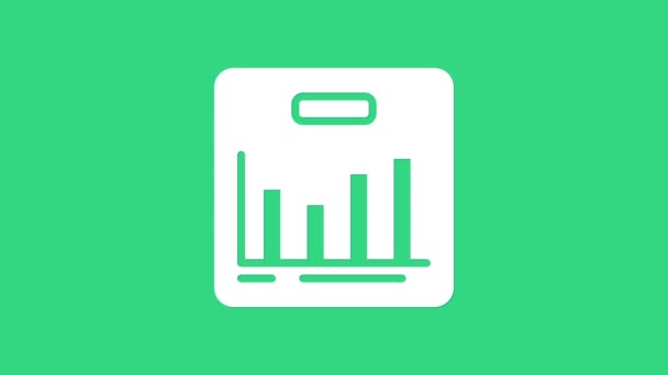 Vit paj diagram infographic ikon isolerad på grön bakgrund. Diagramskylt. 4K Video motion grafisk animation — Stockvideo
