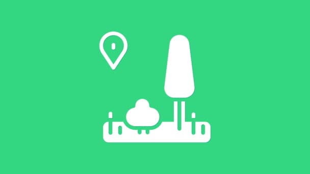 Witte Infographic van stadsplattegrond navigatie icoon geïsoleerd op groene achtergrond. Mobiele App Interface concept ontwerp. Geolacatie concept. 4K Video motion grafische animatie — Stockvideo