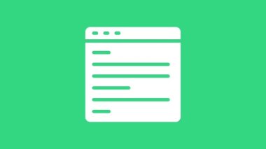 Beyaz Bilgisayar Ağı arayüz simgesi yeşil arkaplanda izole edildi. Uygulama programlama arayüzü API teknolojisi. Yazılım entegrasyonu 4K Video hareketli grafik canlandırması