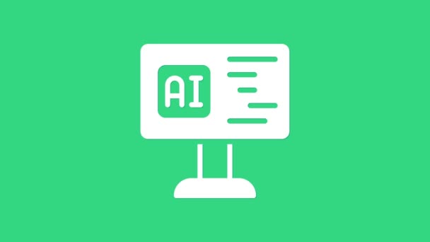 White Software, webový vývojář programovací kód ikona izolované na zeleném pozadí. Javascript počítač skript náhodné části programového kódu. Grafická animace pohybu videa 4K — Stock video