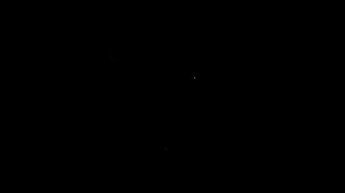 Siyah zemin üzerinde kalkan simgesi olan beyaz çizgi belgesi. Sigorta konsepti. Güvenlik, güvenlik, koruma, konsept koruma. 4K Video hareketli grafik canlandırması
