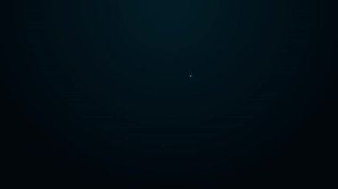 Siyah arkaplanda izole edilmiş kalkan simgesiyle parlayan neon hattı belgesi. Sigorta konsepti. Güvenlik, güvenlik, koruma, konsept koruma. 4K Video hareketli grafik canlandırması