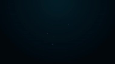 Parlayan neon hattı konum simgesi siyah arkaplanda izole edildi. Sigorta konsepti. Gardiyan. Güvenlik, güvenlik, koruma, gizlilik kavramı. 4K Video hareketli grafik canlandırması