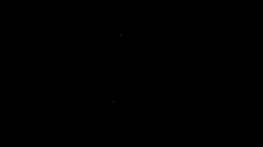 Siyah arkaplanda beyaz hat ikonu var. Sigorta konsepti. Güvenlik, güvenlik, koruma, konsept koruma. 4K Video hareketli grafik canlandırması