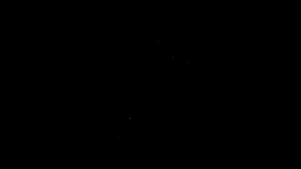 Linea bianca Ombrello in mano icona isolata su sfondo nero. Concetto assicurativo. Icona impermeabile. Protezione, sicurezza, concetto di sicurezza. Animazione grafica 4K Video motion — Video Stock