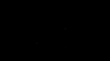 Beyaz çizgi Para siyah arkaplanda izole kalkan simgesi ile. Sigorta konsepti. Güvenlik, güvenlik, koruma, konsept koruma. 4K Video hareketli grafik canlandırması