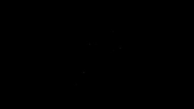 Beyaz çizgili El, siyah arka planda izole edilmiş evrak çantası ikonu tutuyor. Sigorta konsepti. Güvenlik, güvenlik, koruma, konsept koruma. 4K Video hareketli grafik canlandırması