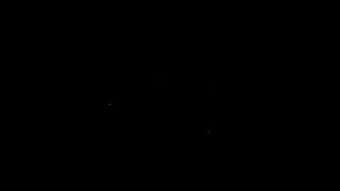 Beyaz çizgi Para siyah arkaplanda izole kalkan simgesi ile. Sigorta konsepti. Güvenlik, güvenlik, koruma, konsept koruma. 4K Video hareketli grafik canlandırması