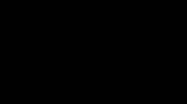 Beyaz çizgi domuz kumbarası siyah arka planda izole edilmiş bir ikon. Tasarruf ya da para birikimi, yatırım. 4K Video hareketli grafik canlandırması