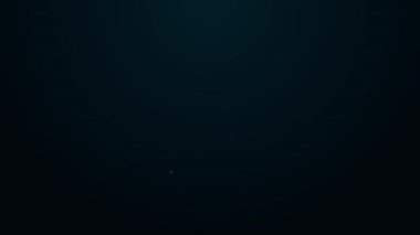 Siyah zemin üzerinde kalkan simgesi olan parlak neon hat düzlemi. Uçan uçak. Uçak sigortası. Güvenlik, güvenlik, koruma, konsept koruma. 4K Video hareketli grafik canlandırması